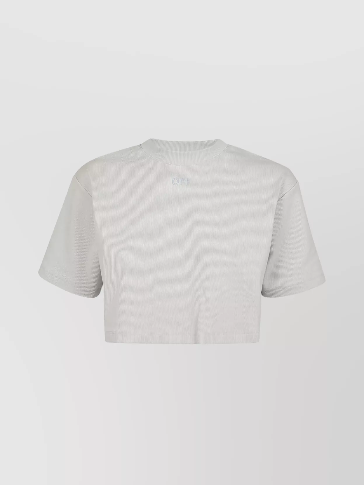 Shop Off-white Stamped Ribbed Cropped T-shirt