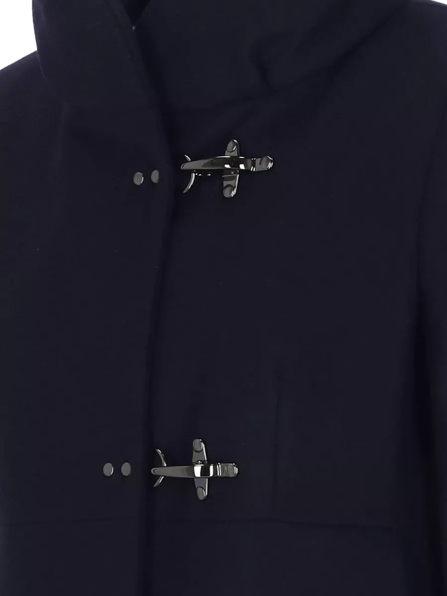 Fay High Neck Virgin Wool Long Coat