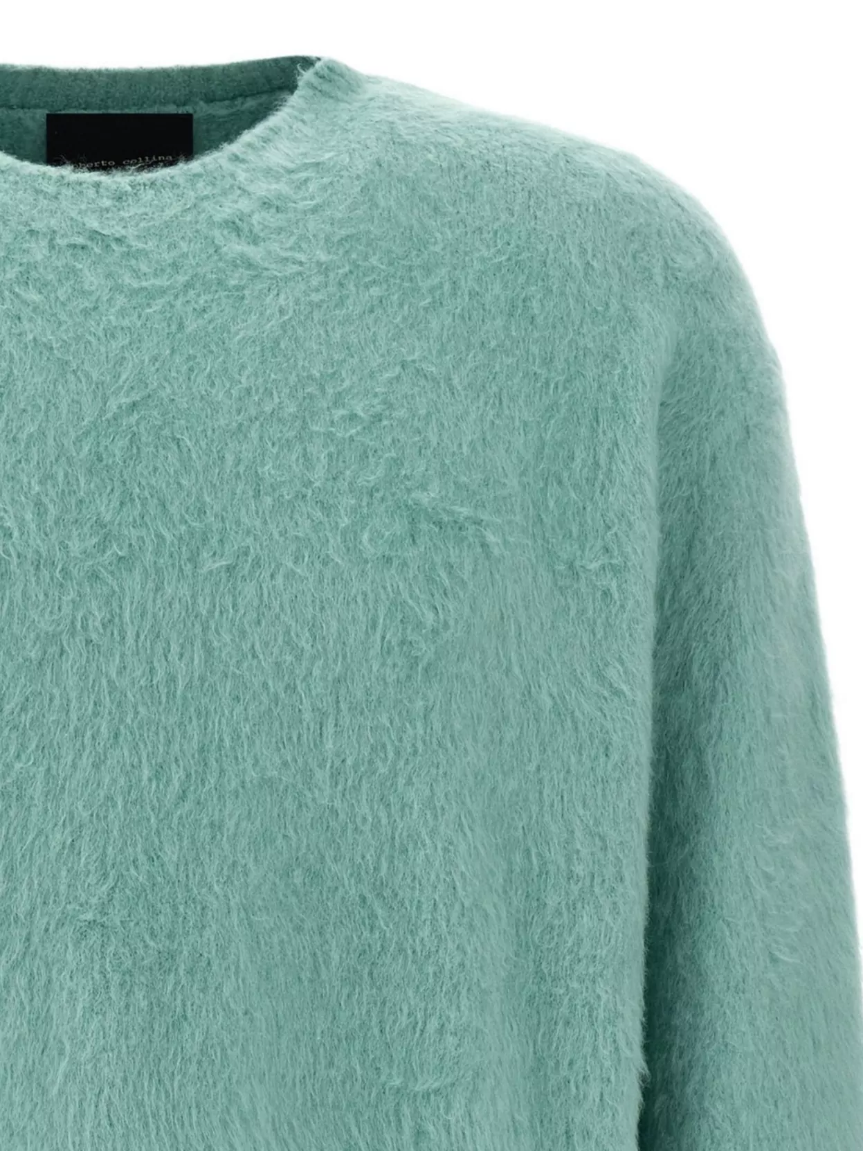 Roberto Collina Crew Neck Shearling Cotton Sweater