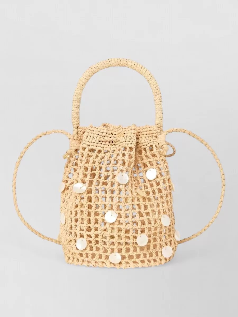 Alanui Precious Moments Raffia Bucket Handle Bag