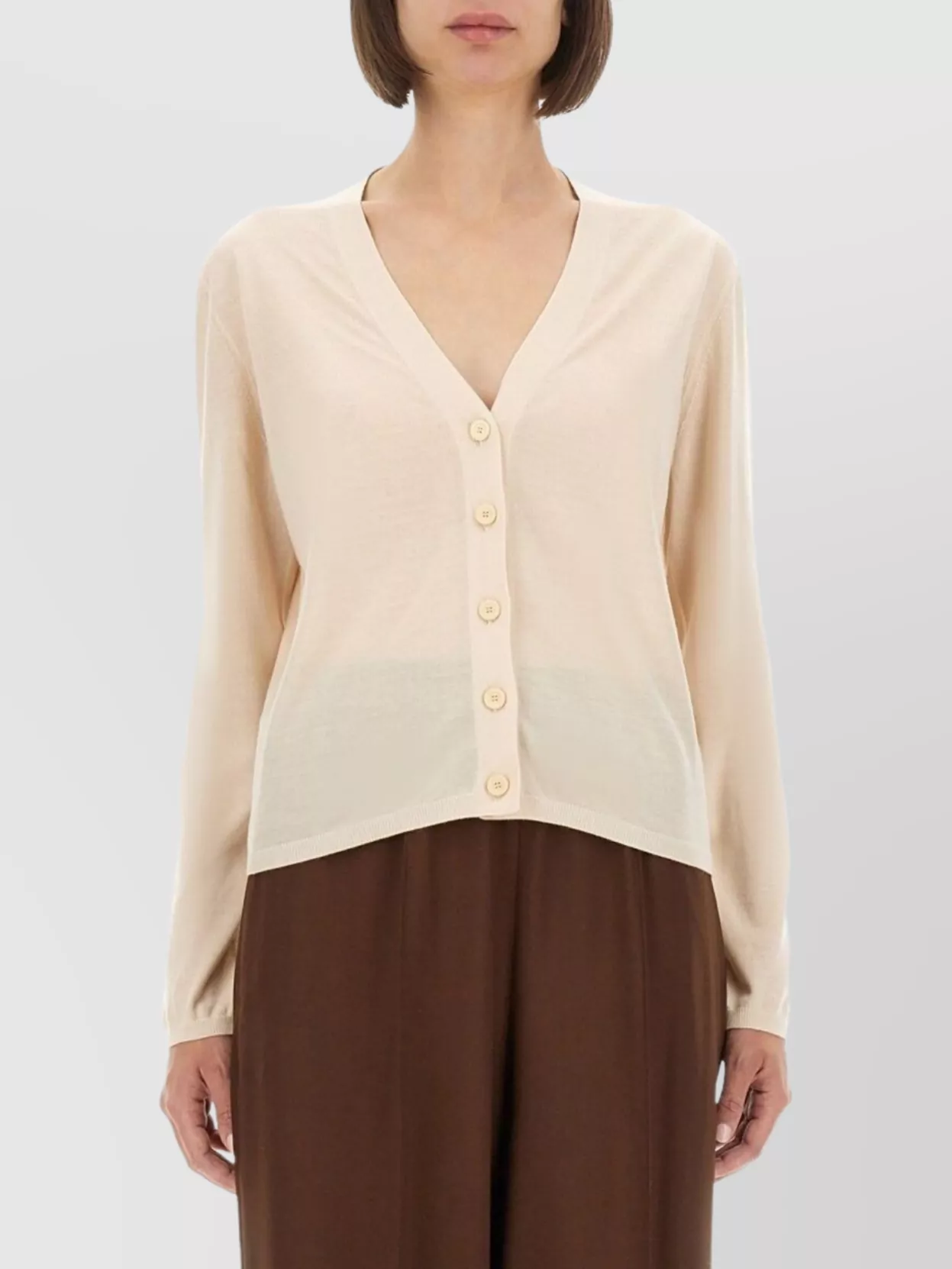 Fabiana Filippi Knitwear V-Neckline Long Sleeves Ribbed Hem