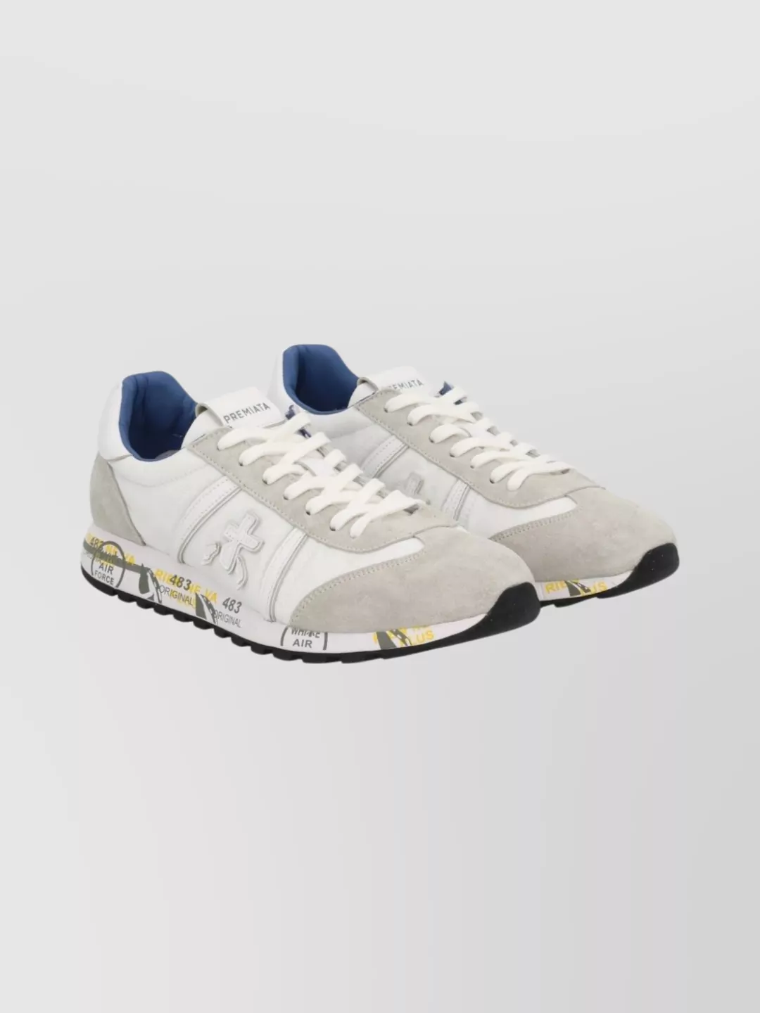 Premiata Suede Panel Low-Top Sneakers With Rubber Sole