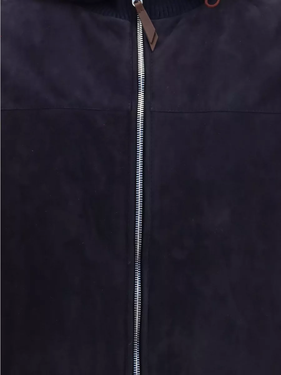 Brunello Cucinelli Leather Hooded Zip Jacket