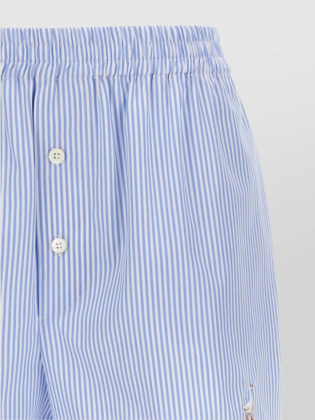 Moschino Striped Buttoned Elastic Waistband Shorts