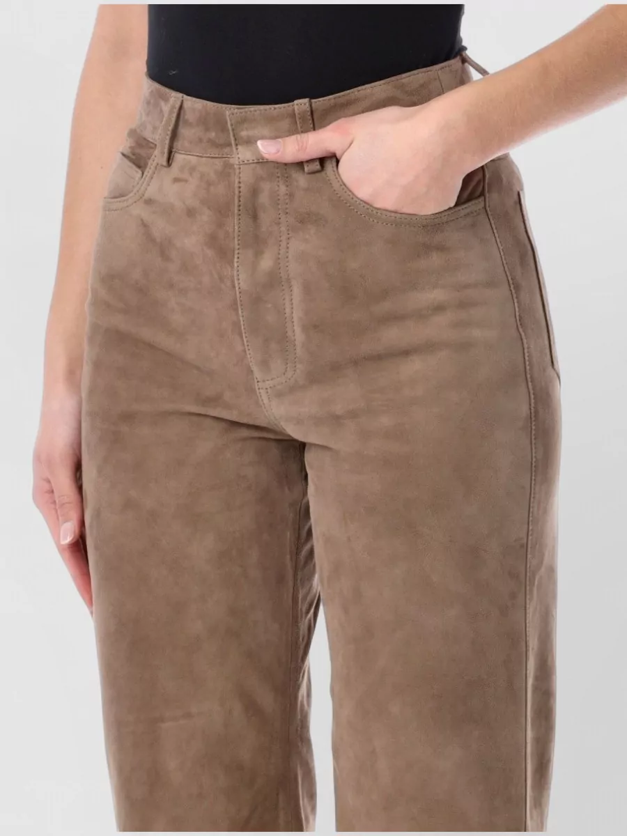 Rotate Suede Trousers Belt Loops And Pockets