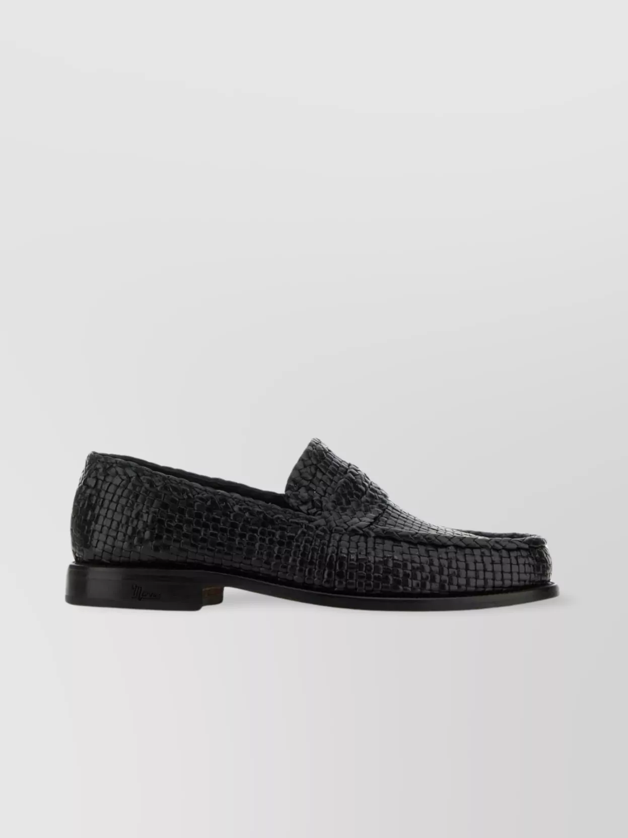 Shop Marni Leather Loafers With Low Block Heel And Round Toe