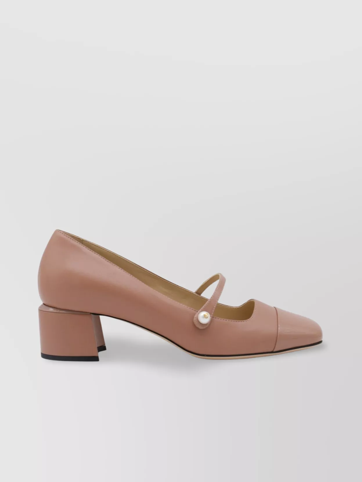 Jimmy Choo Pearl Block Heel Square Toe Ballerina Shoes