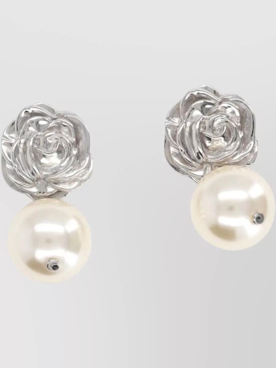 Magda Butrym Rose Pearl Drop Earrings