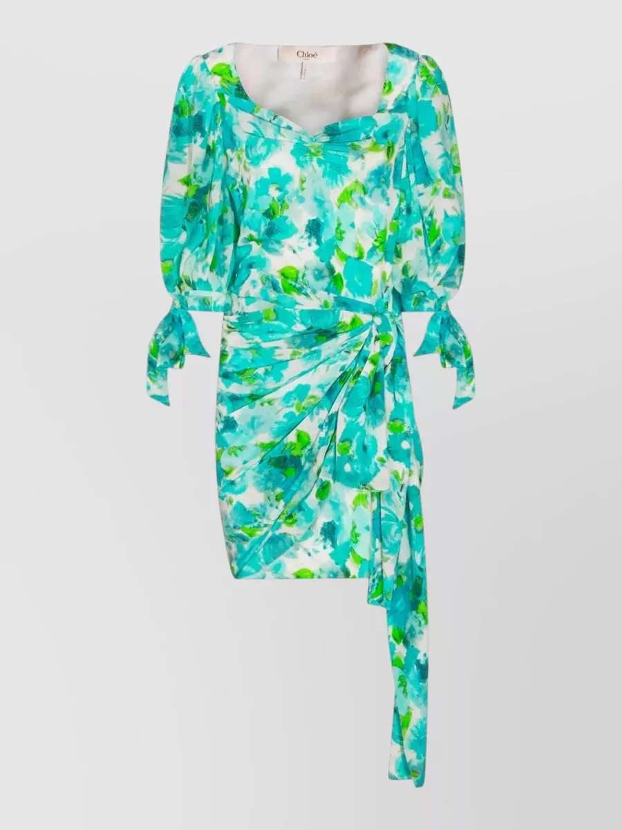 Chloé Printed Silk Mini Dress
