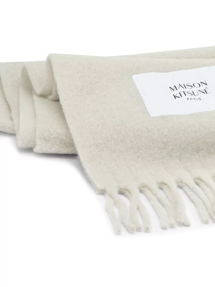 Maison Kitsuné Alpaca Wool Fringed Scarf