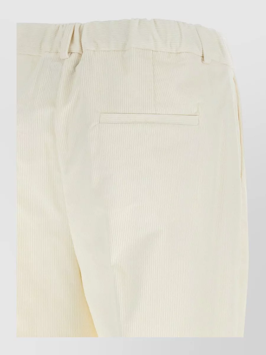 Kiton Corduroy Pleated Tapered Tailored Trousers