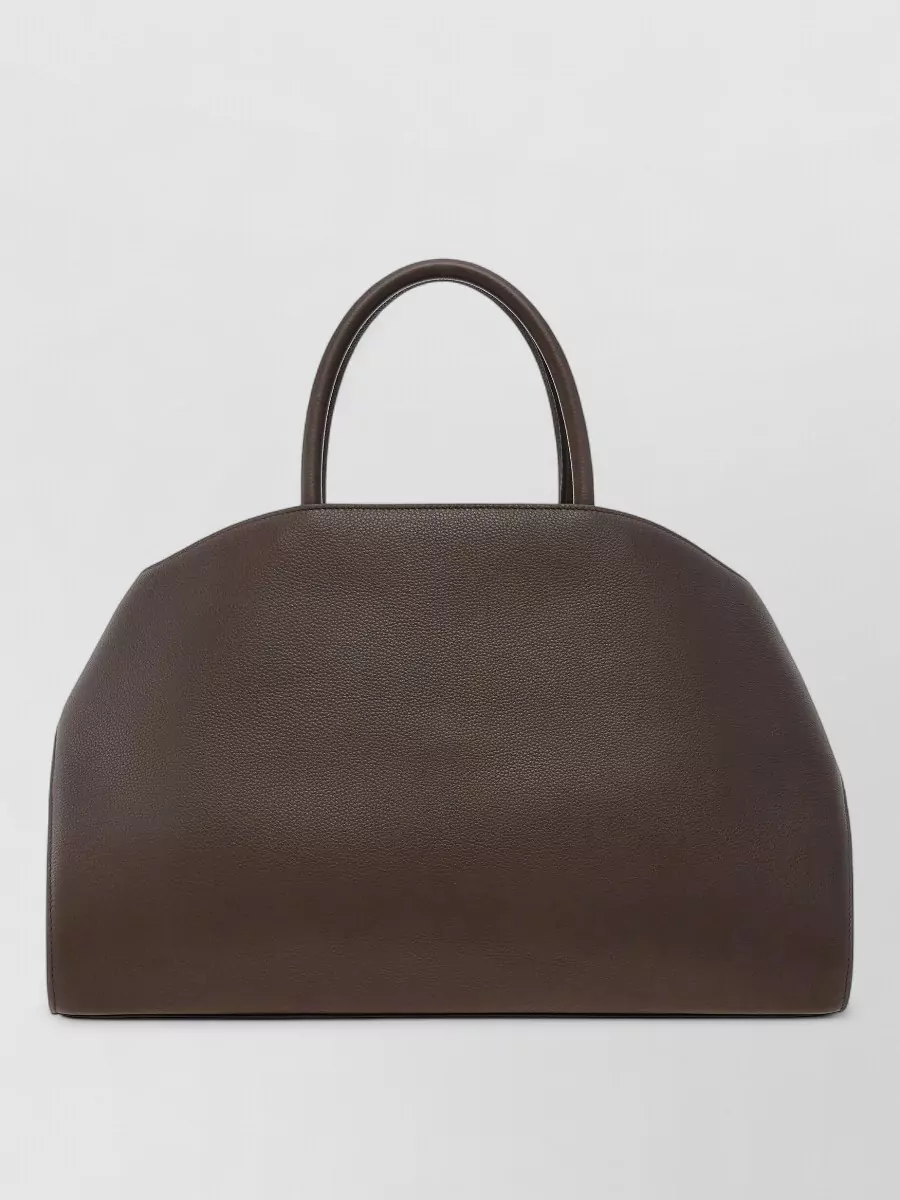 Ferragamo Chic Structured Clutch Bag Top Handles In Brown