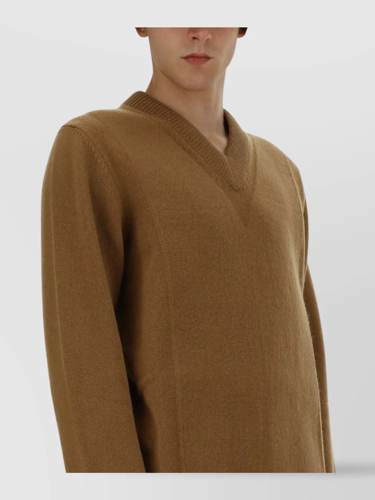 Jil Sander V-Neck Sweater Long Sleeves Ribbed