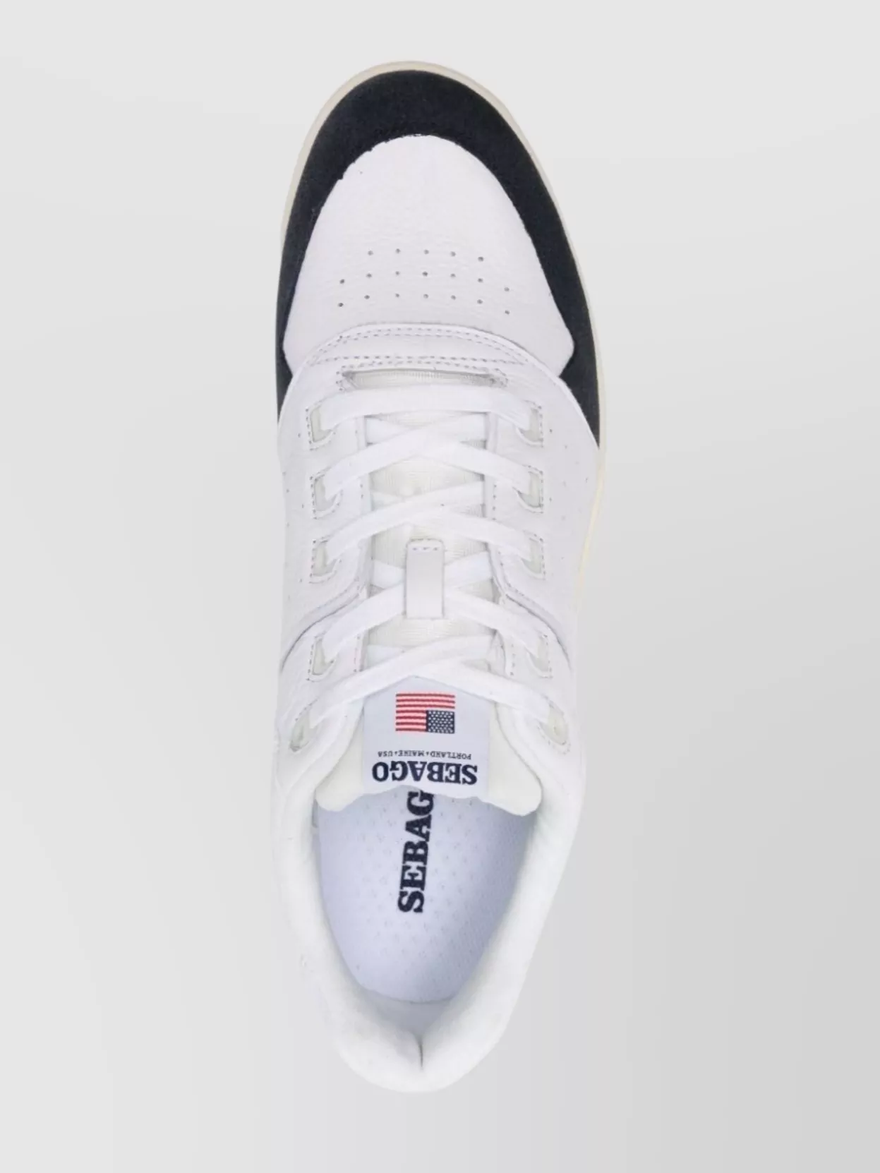 Sebago Branded Heel Leather Panelled Sneaker In White