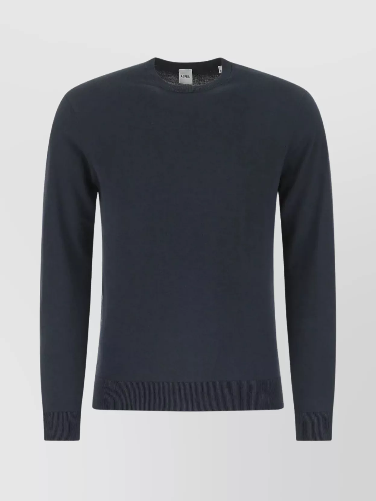 Shop Aspesi Long Sleeve Cotton Sweater In Grey