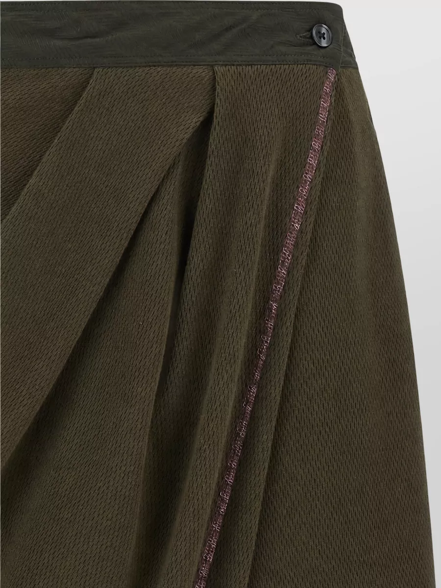 Kiko Kostadinov Cotton Draped Asymmetric Culotte Bermuda Shorts