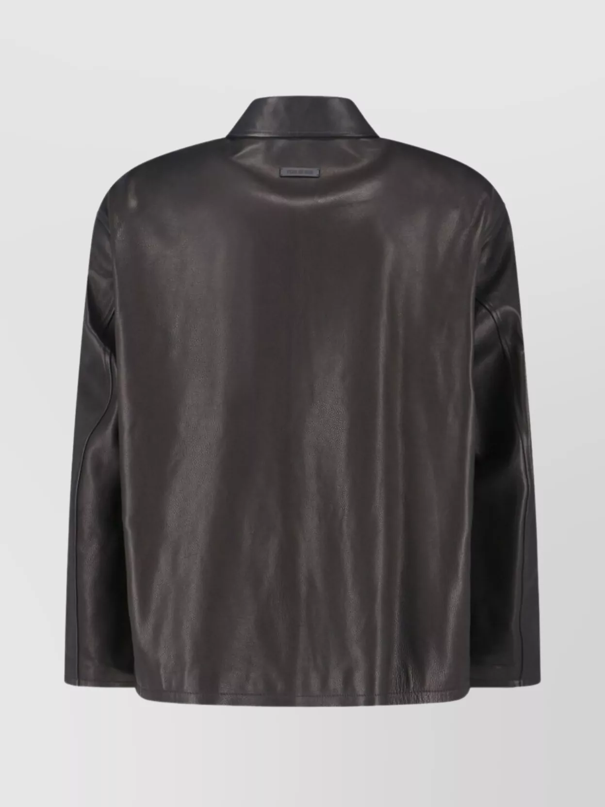Fear Of God Relaxed Leather Jacket Long Sleeves In Black