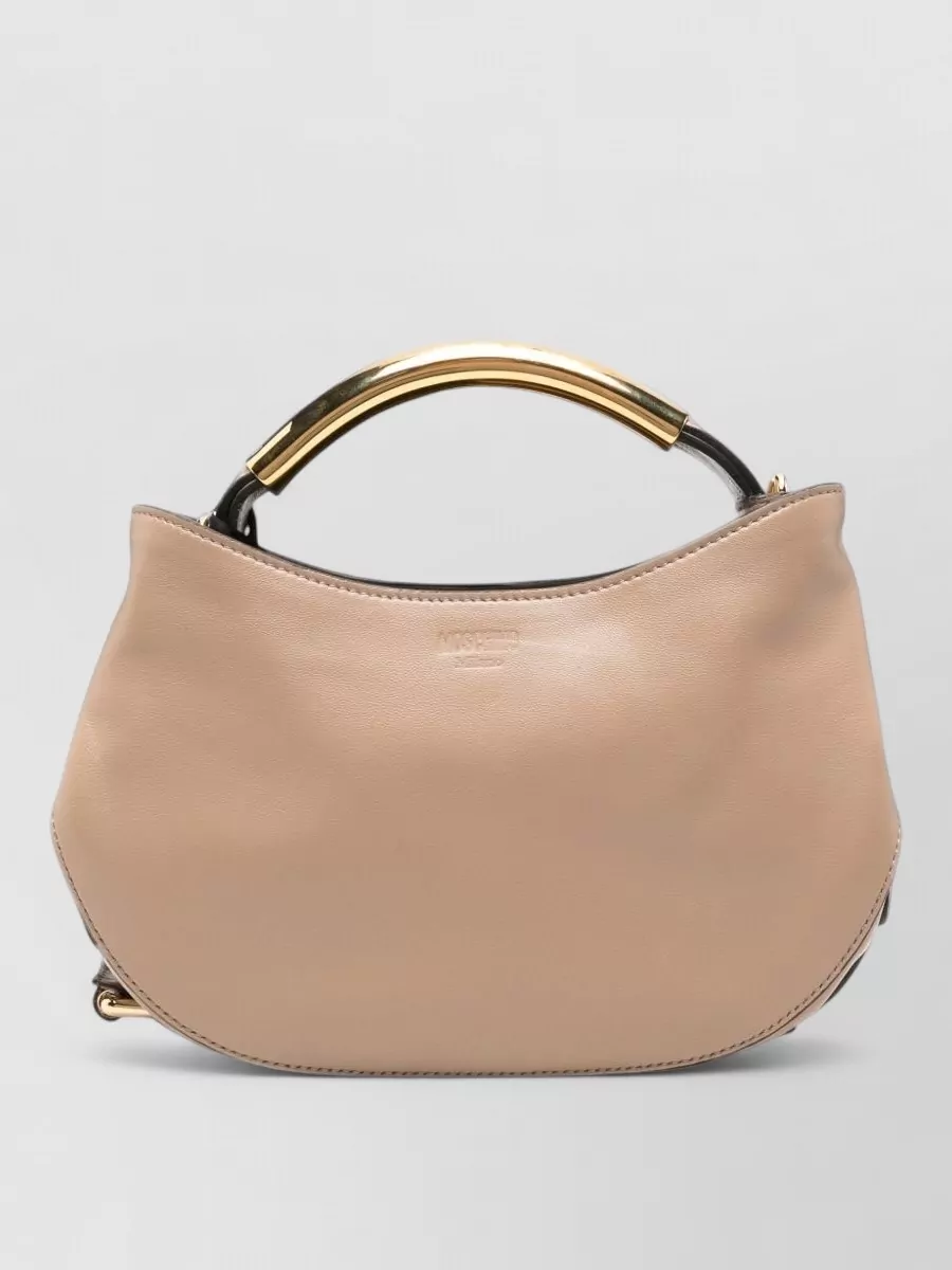 Moschino leather top handle clutch bag