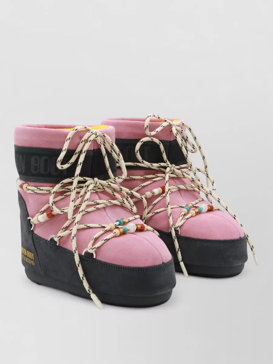 Moon Boot suede beaded ankle boots