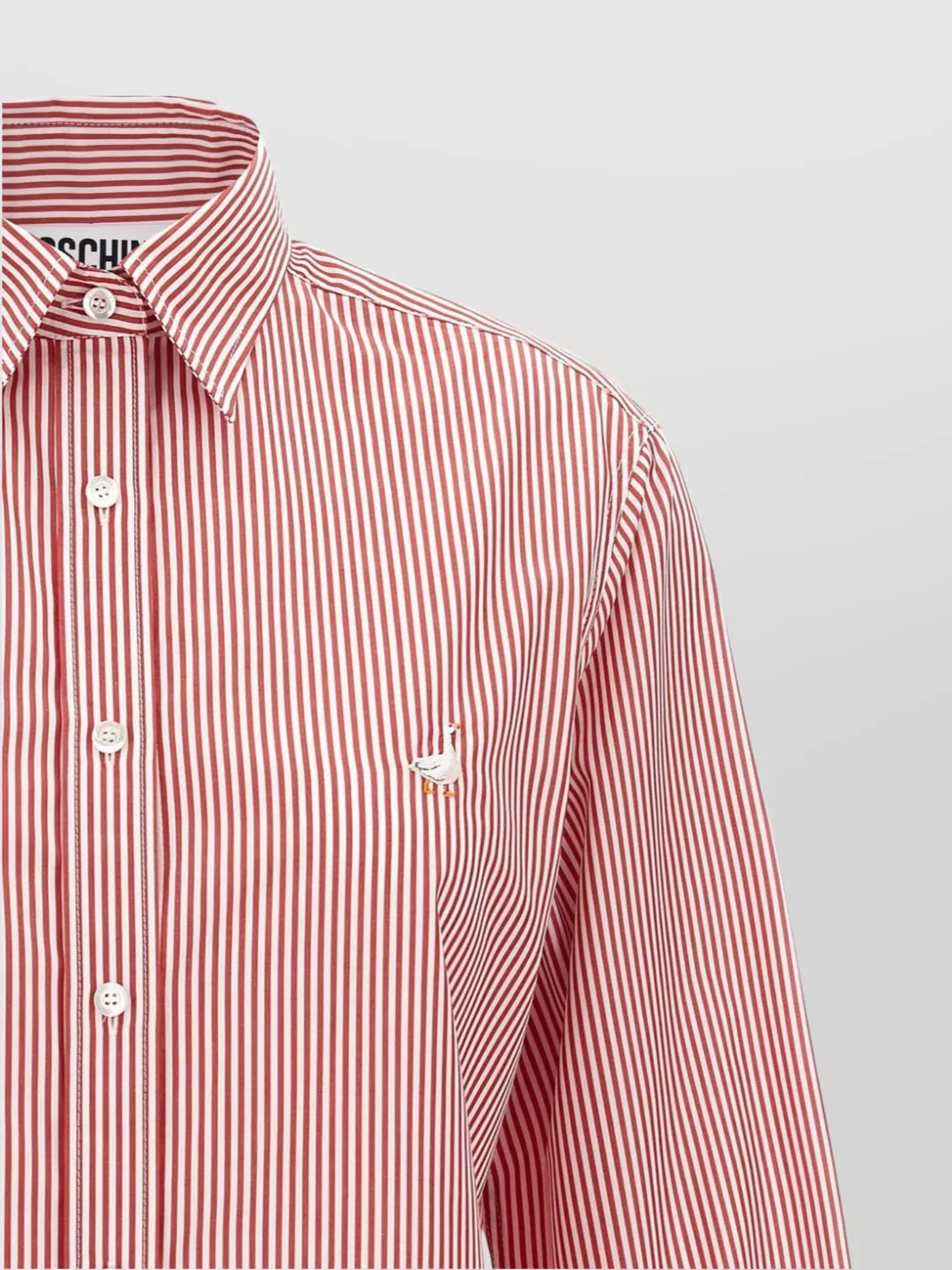 Moschino Embroidered Shirt With Long Sleeves And Striped Pattern