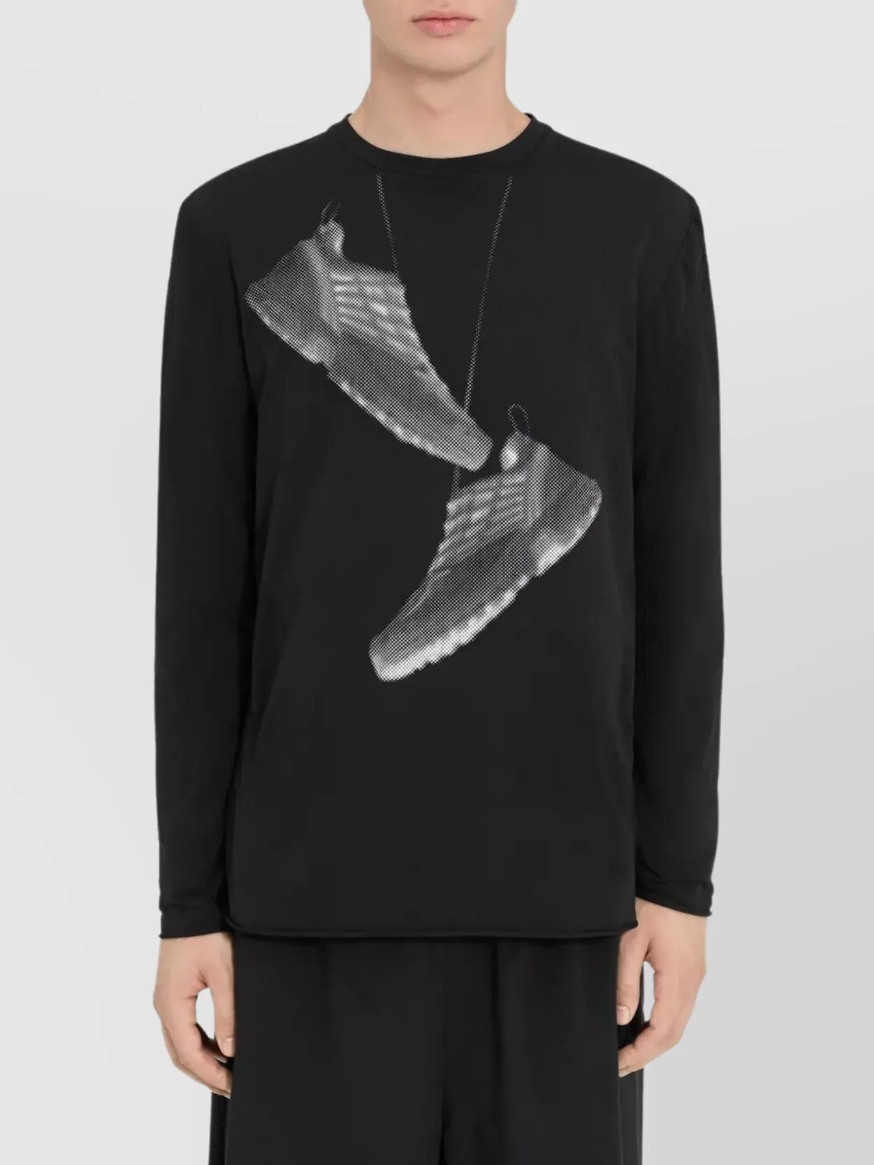 Mm6 Maison Margiela Crew Neck Long Sleeves Graphic Print T-Shirt