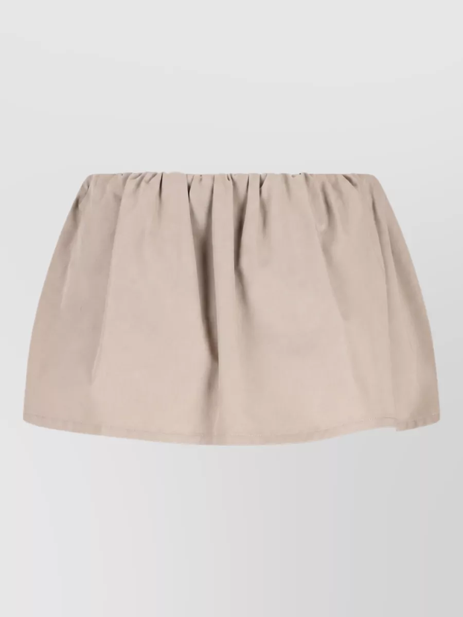 Miu Miu Cotton Contrast-Trim A-Line Skirt