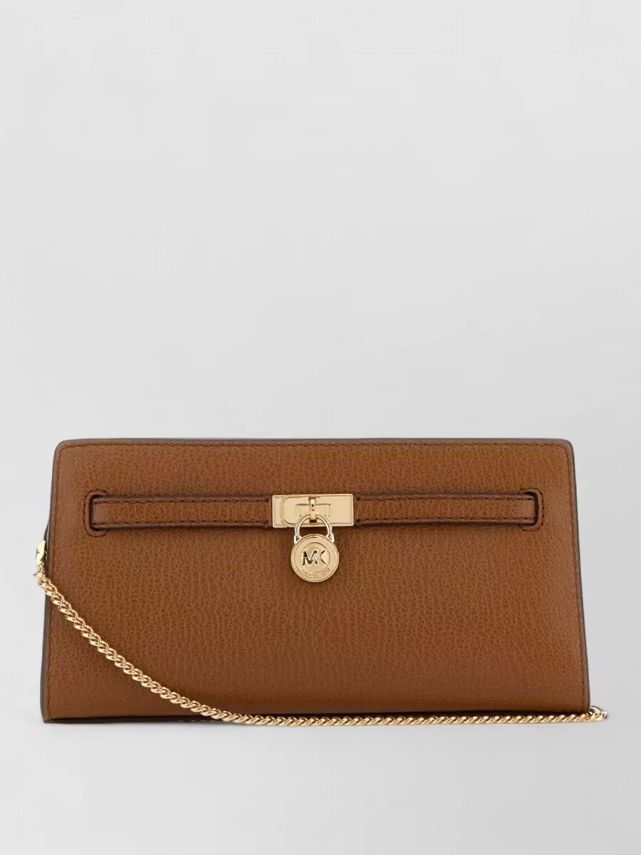 Michael Kors Hamilton Leather Crossbody Bag Gold Hardware