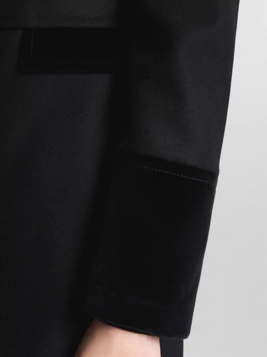 Fay Coat Long Sleeves Velvet Collar Front Pockets