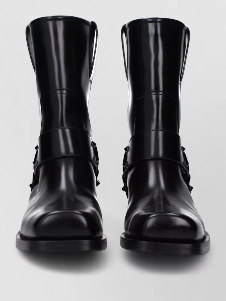 Valentino Garavani leather studded mid-calf boots
