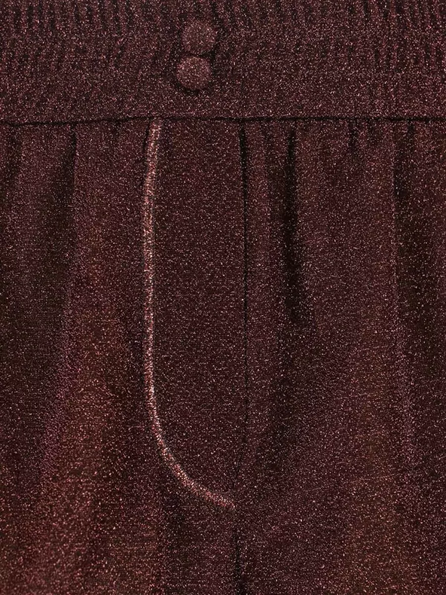 Oséree Straight Trousers Button Detail Glitter Finish
