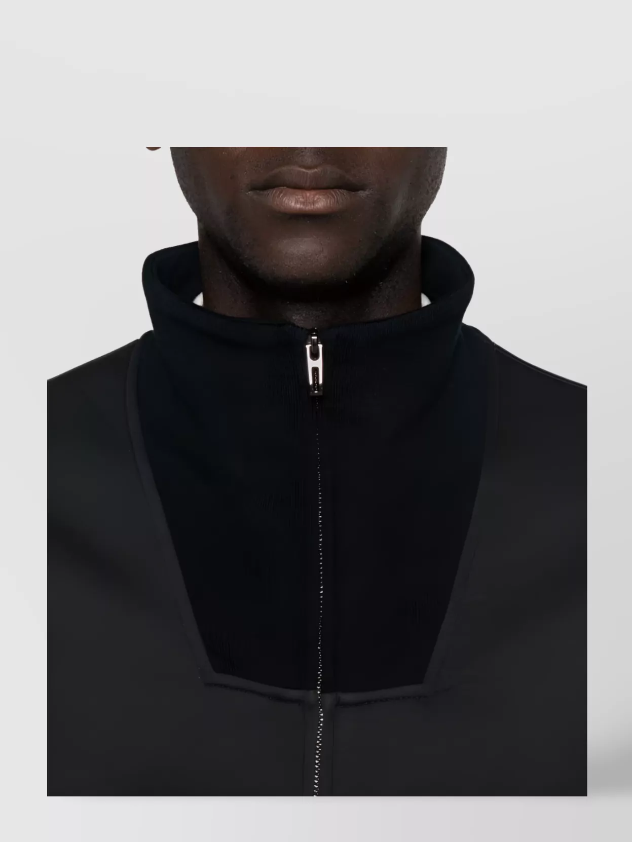 Emporio Armani High Neck Zippered Sweatshirt And Pockets