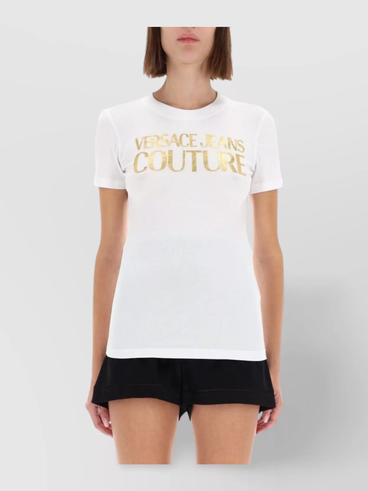 Versace Jeans Couture Fitted Short Sleeve Crew Neck Top