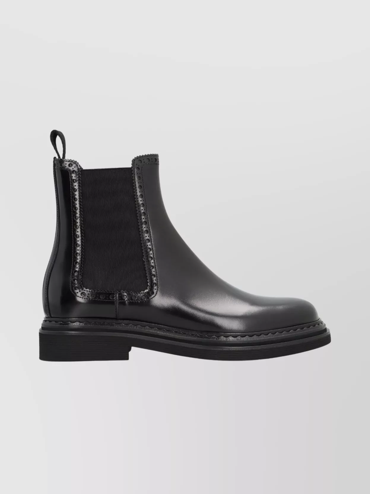Dolce & Gabbana Brogue Chelsea Boots Featuring Round Toeline In Black