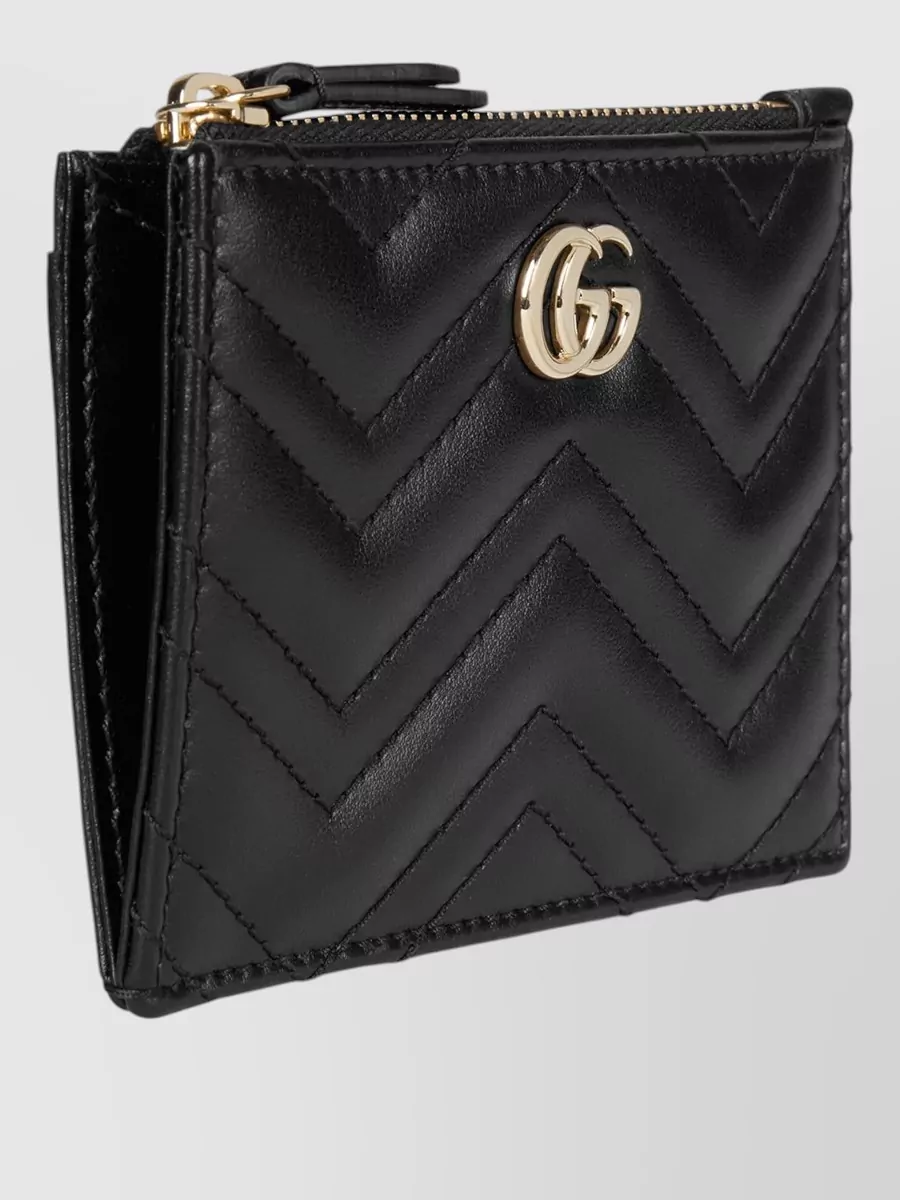 Gucci Quilted Cardholder Wallet Case Key Ring