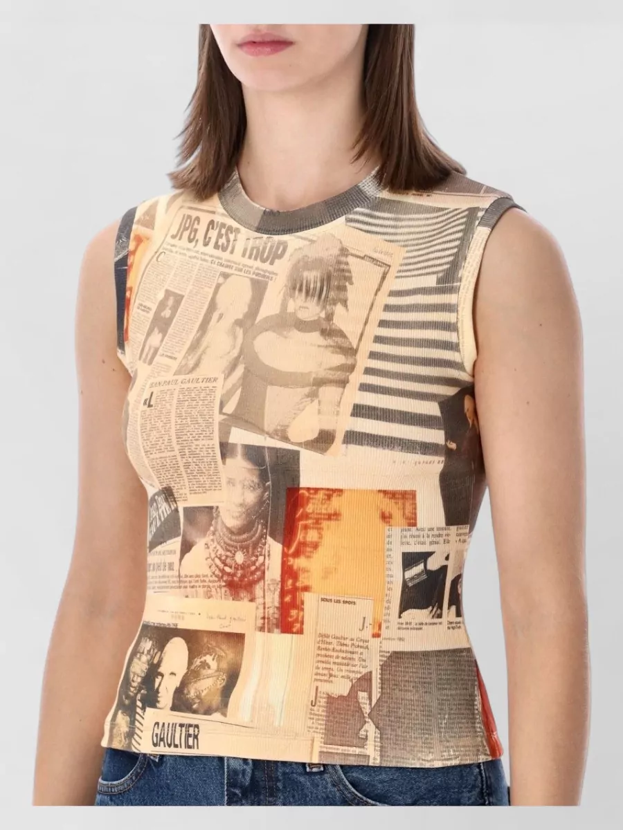 Jean Paul Gaultier Cotton Tank Top Rib Graphic Journal