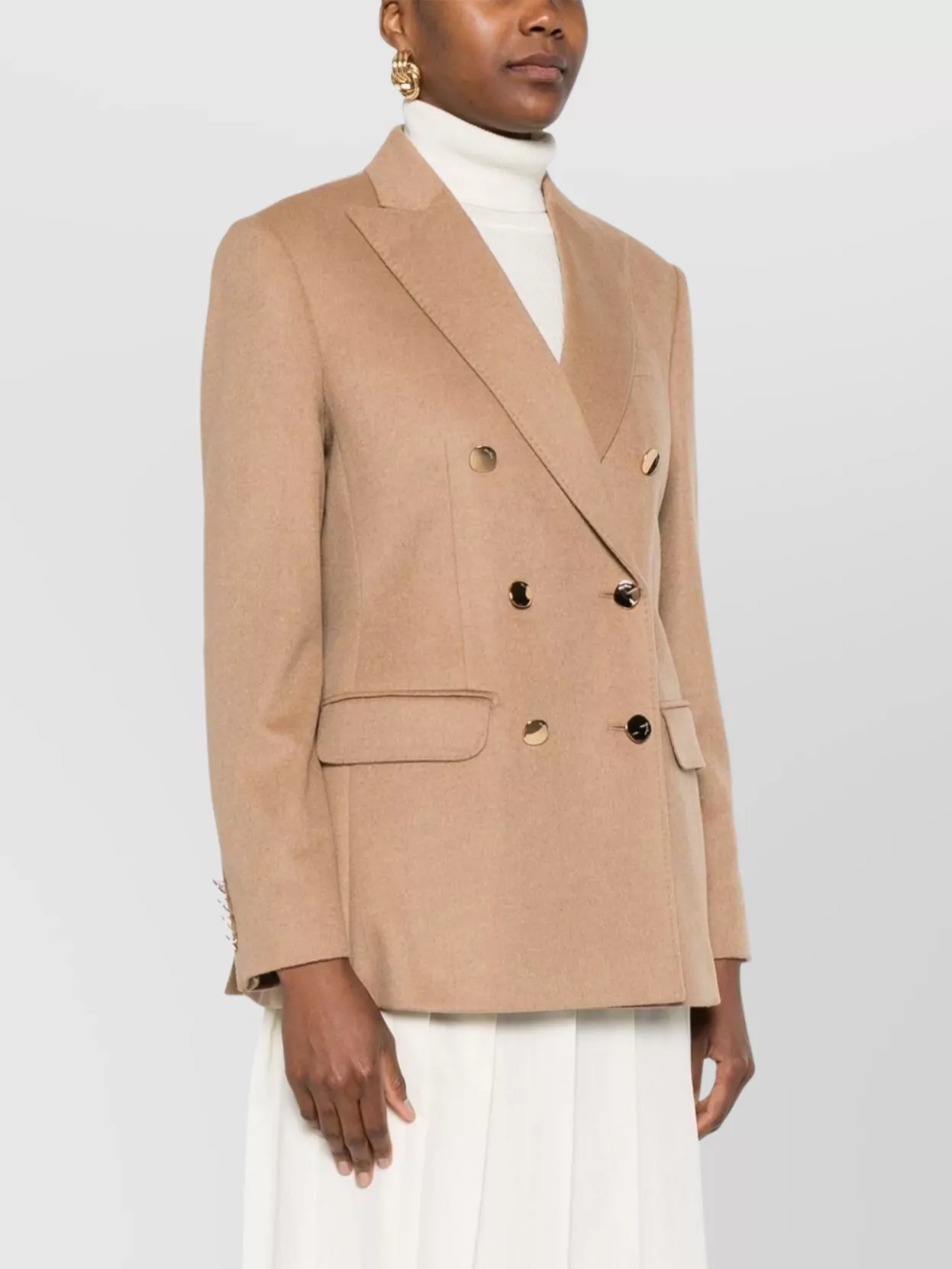Max Mara Double-Breasted Wool Jacket Back Vent