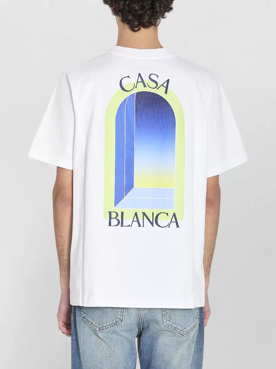 Casablanca Ribbed Oversized Arches-Print T-Shirt