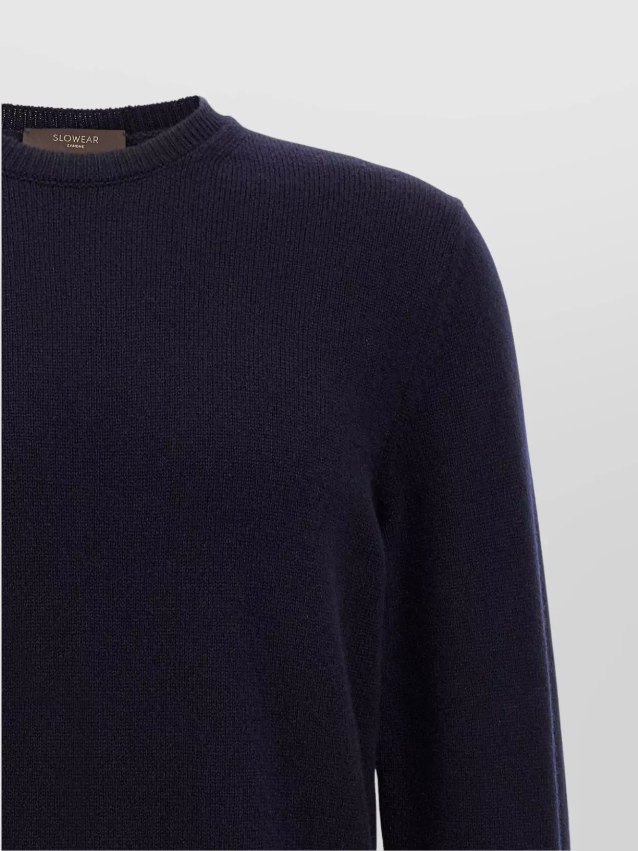 Zanone Crew Neck Wool Sweater With Ribbed Cuffs