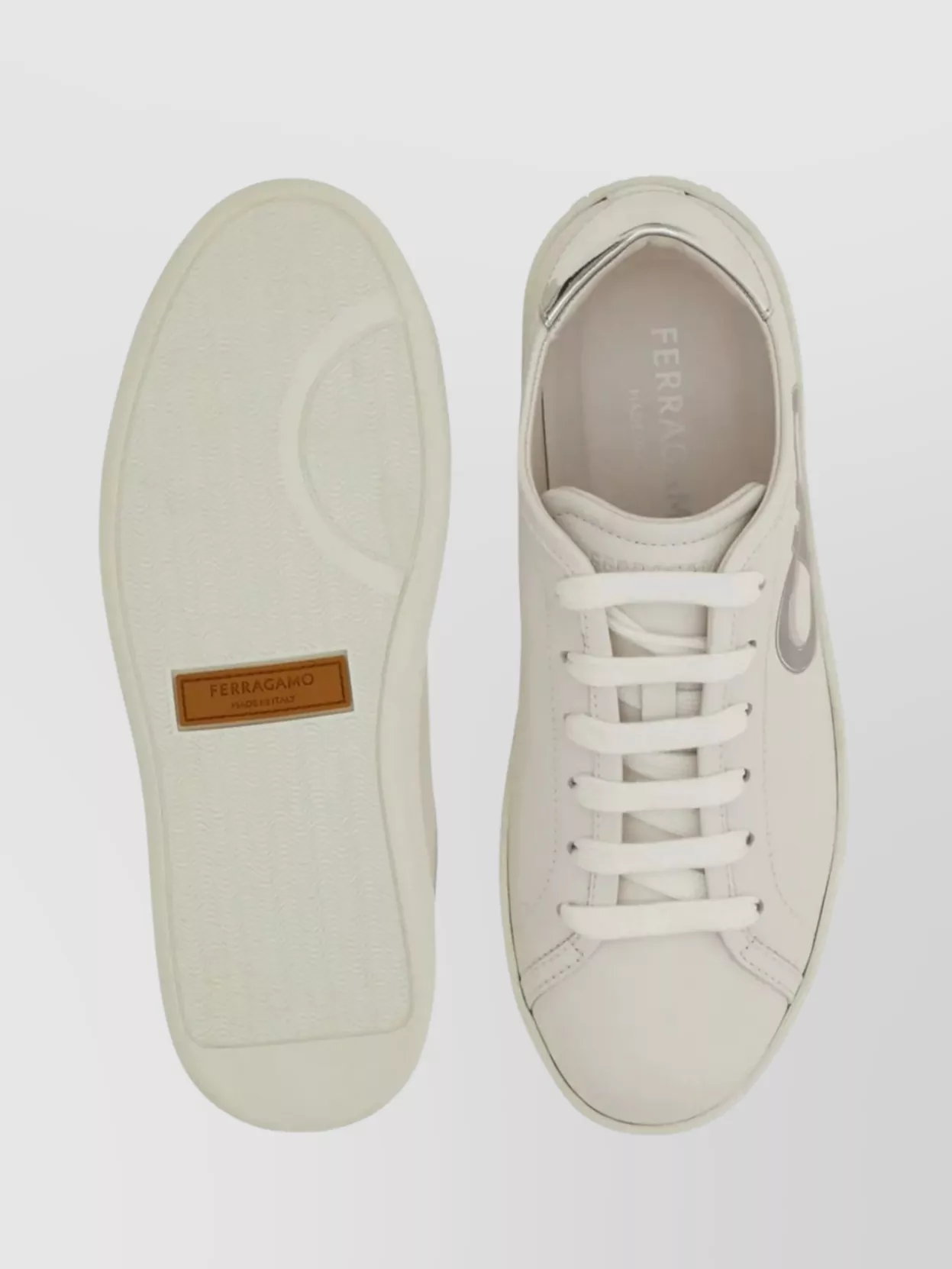 Ferragamo Refined Leather Low-Top Sneakers