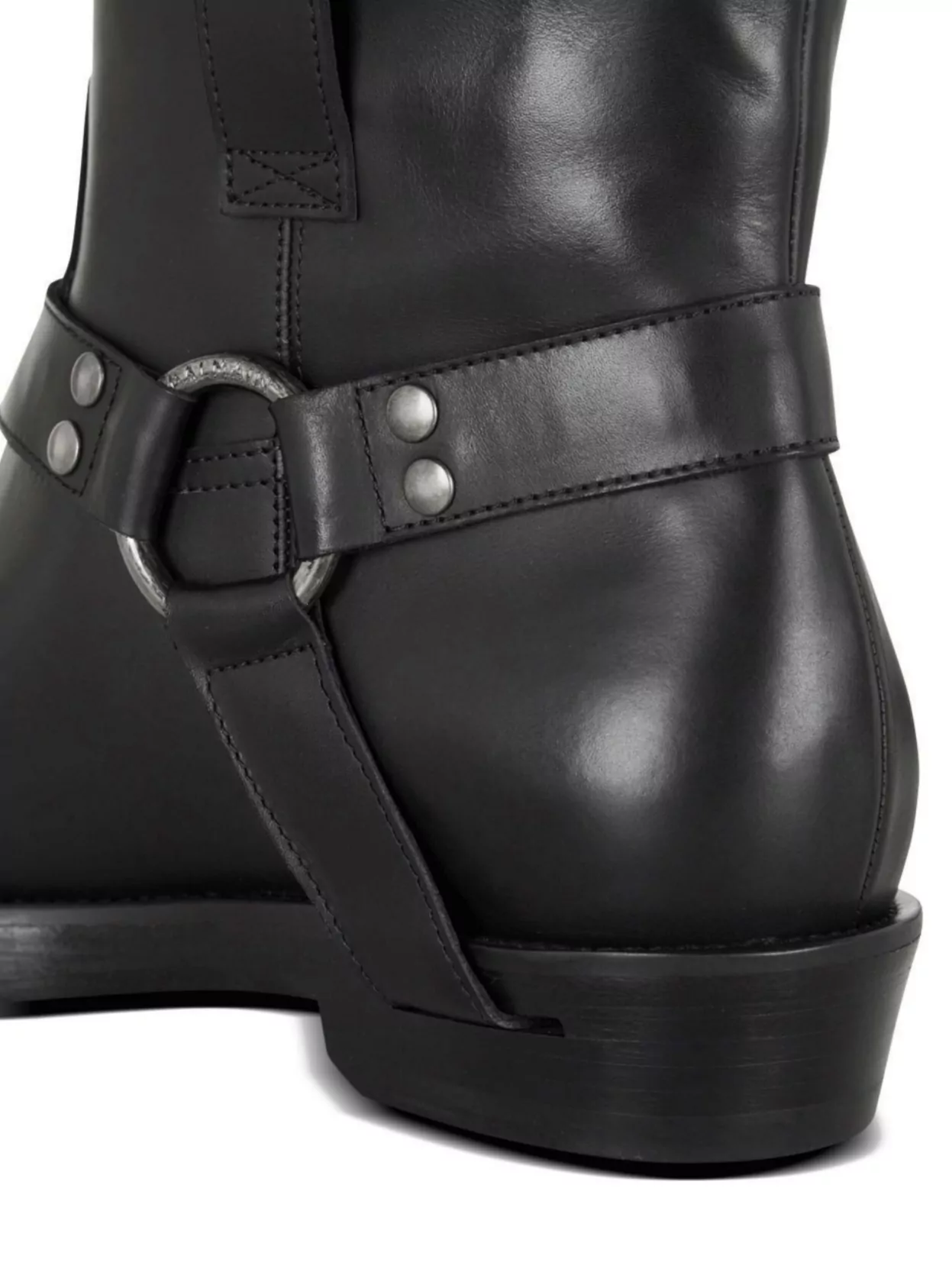 Balmain Square Toe Ankle Strap Boots With Pull Tabs