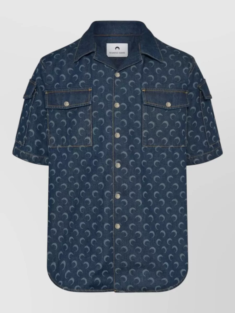 Marine Serre printed denim shirt