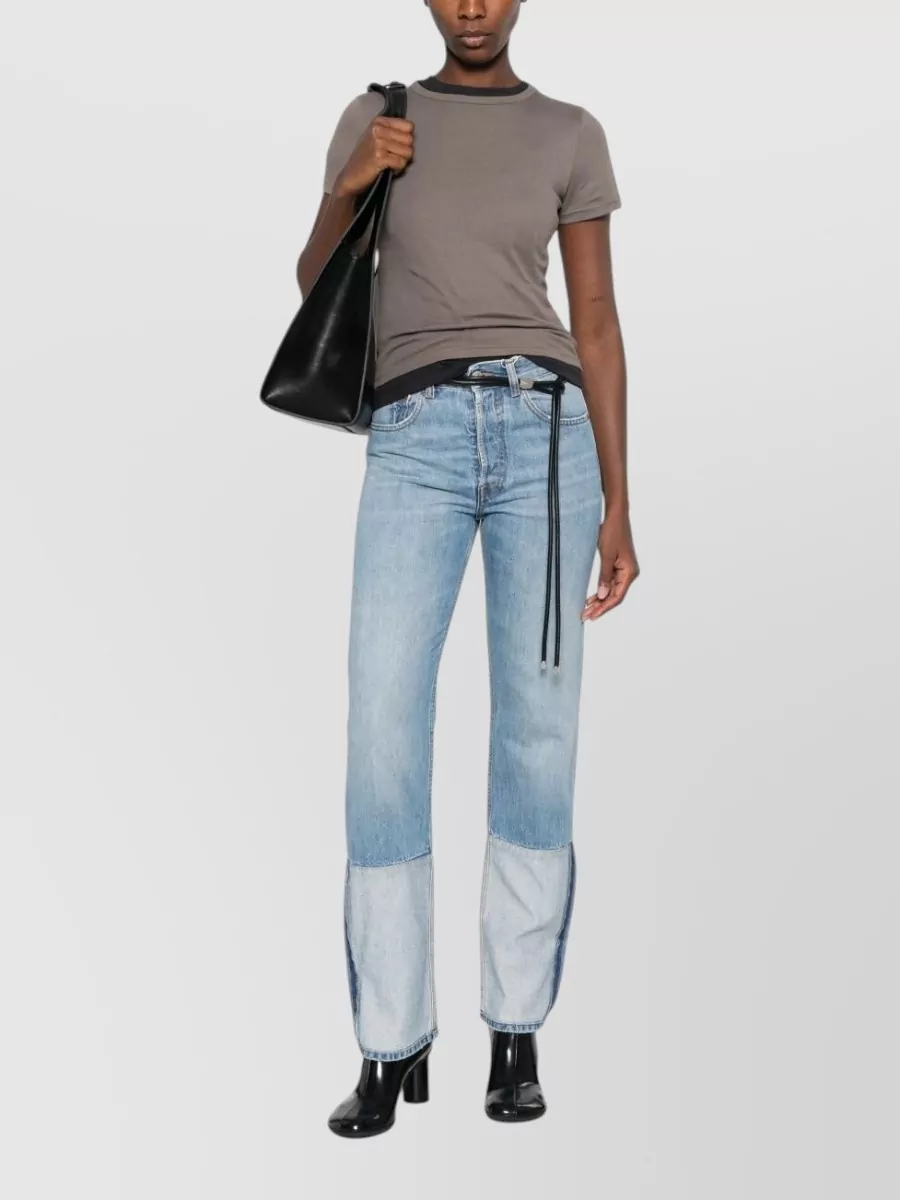 Mm6 Maison Margiela Denim Patchwork Straight-Leg Jeans