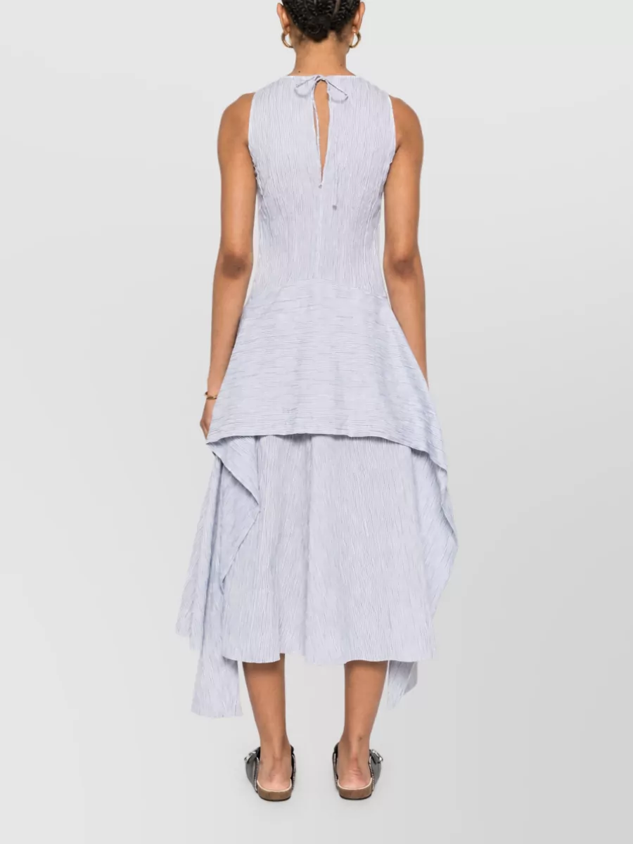 Loewe Paula's Ibiza Cotton Blend Drawstring Handkerchief-Hem Midi Dress