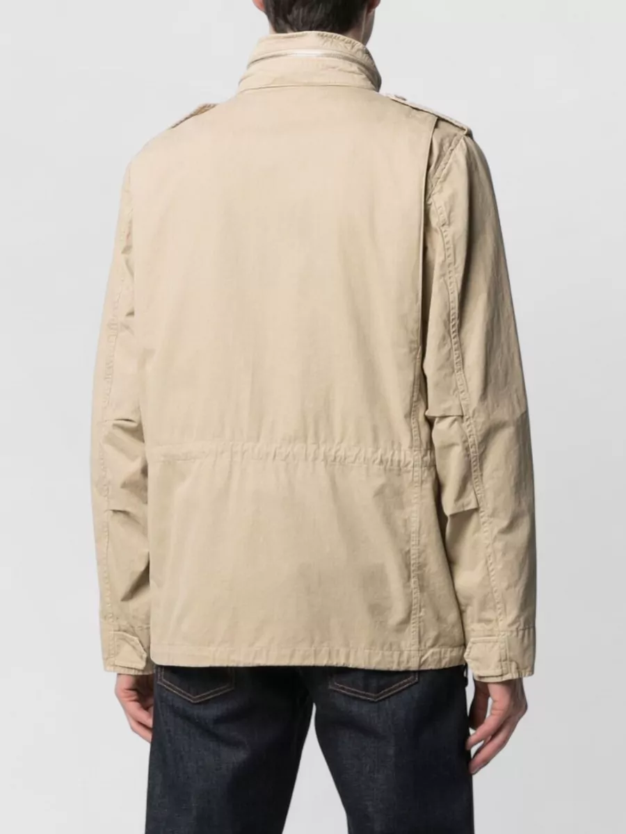 Aspesi Utility Jacket Adjustable Waist Epaulettes High Collar