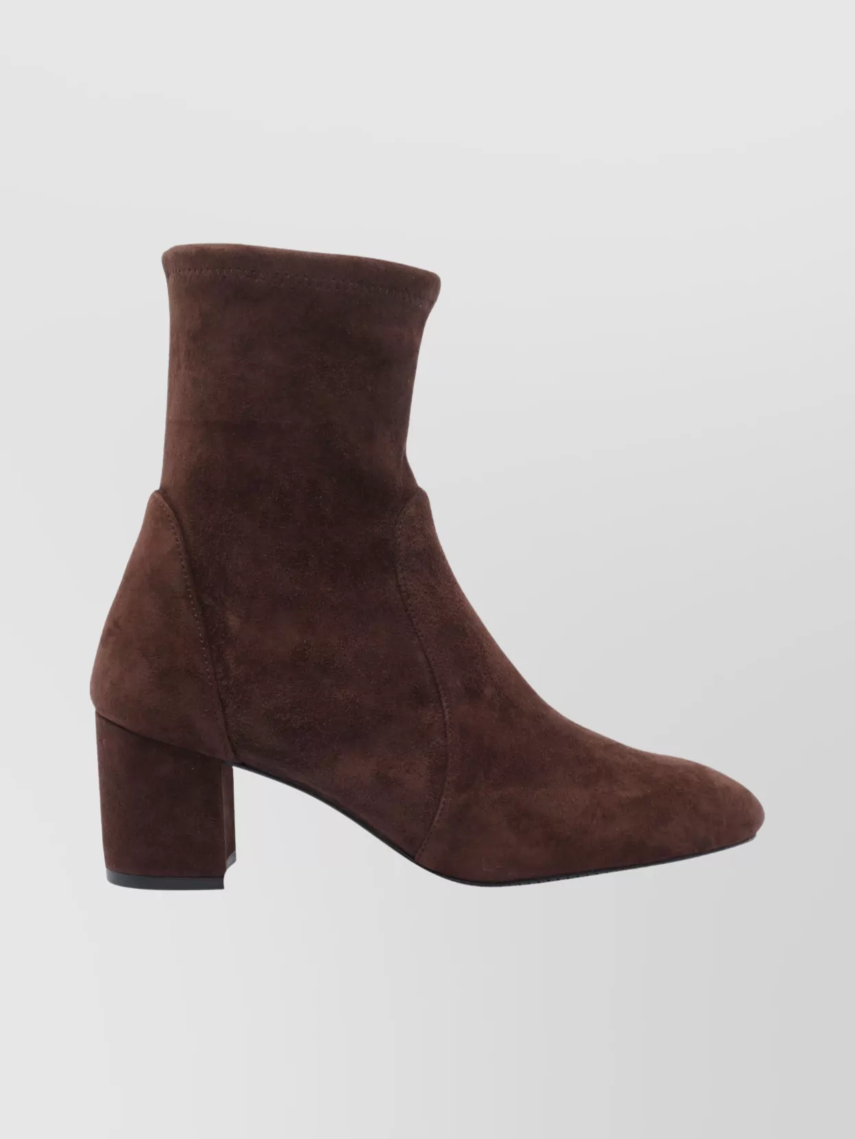 Stuart Weitzman Suede Ankle Length Block Heel Boots In Burgundy