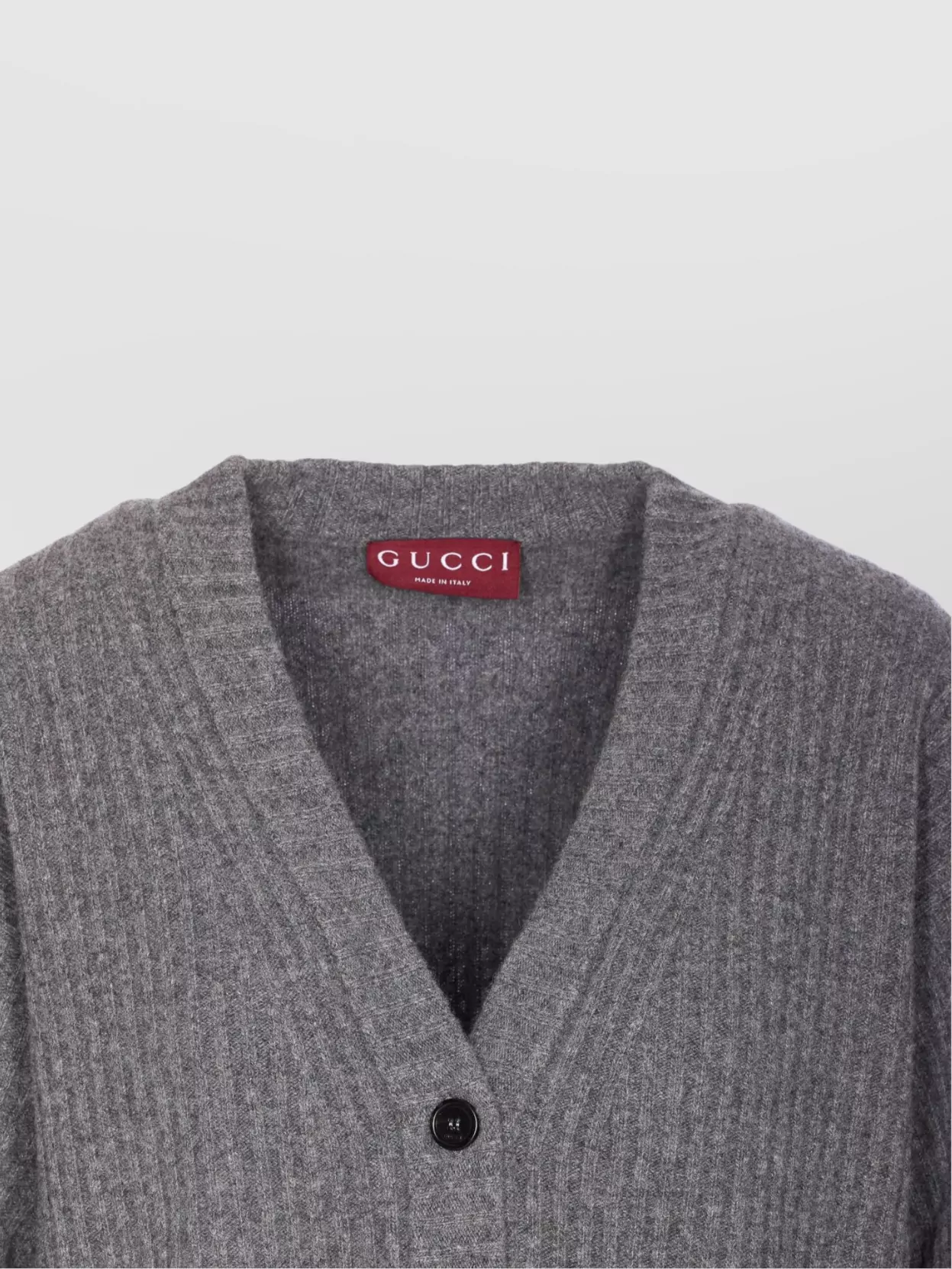 Gucci Womens Dusty Dark Grey Mc Oversized Rib Wool Knitted Cardigan Xs In Gold