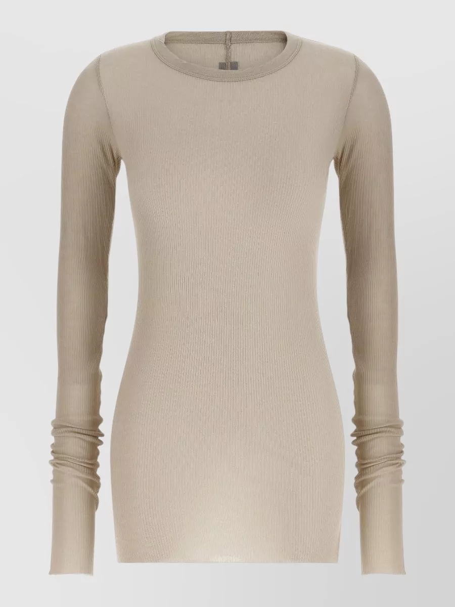 Rick Owens silk ribbed long-sleeve top