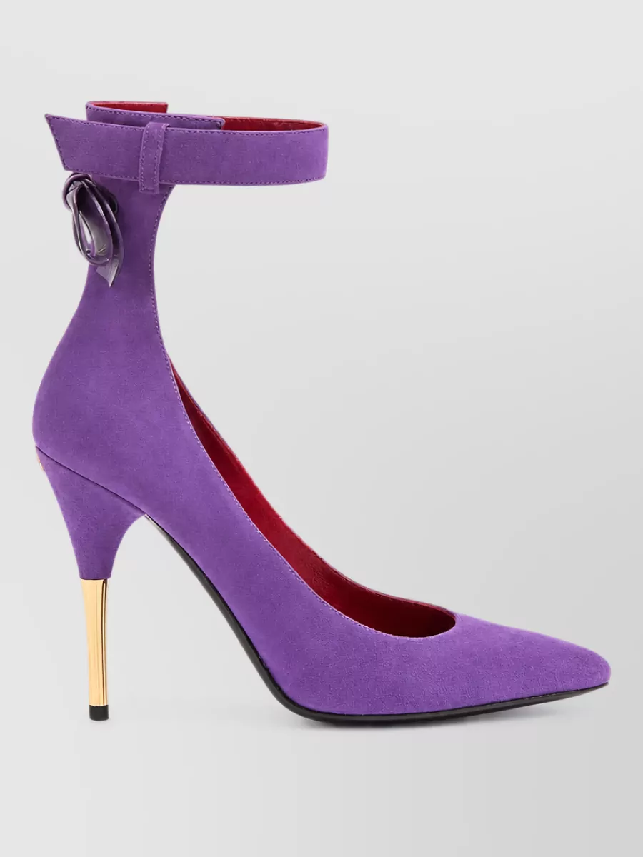 Valentino Garavani Suede Leather Bow-Detail Ankle-Strap Pumps