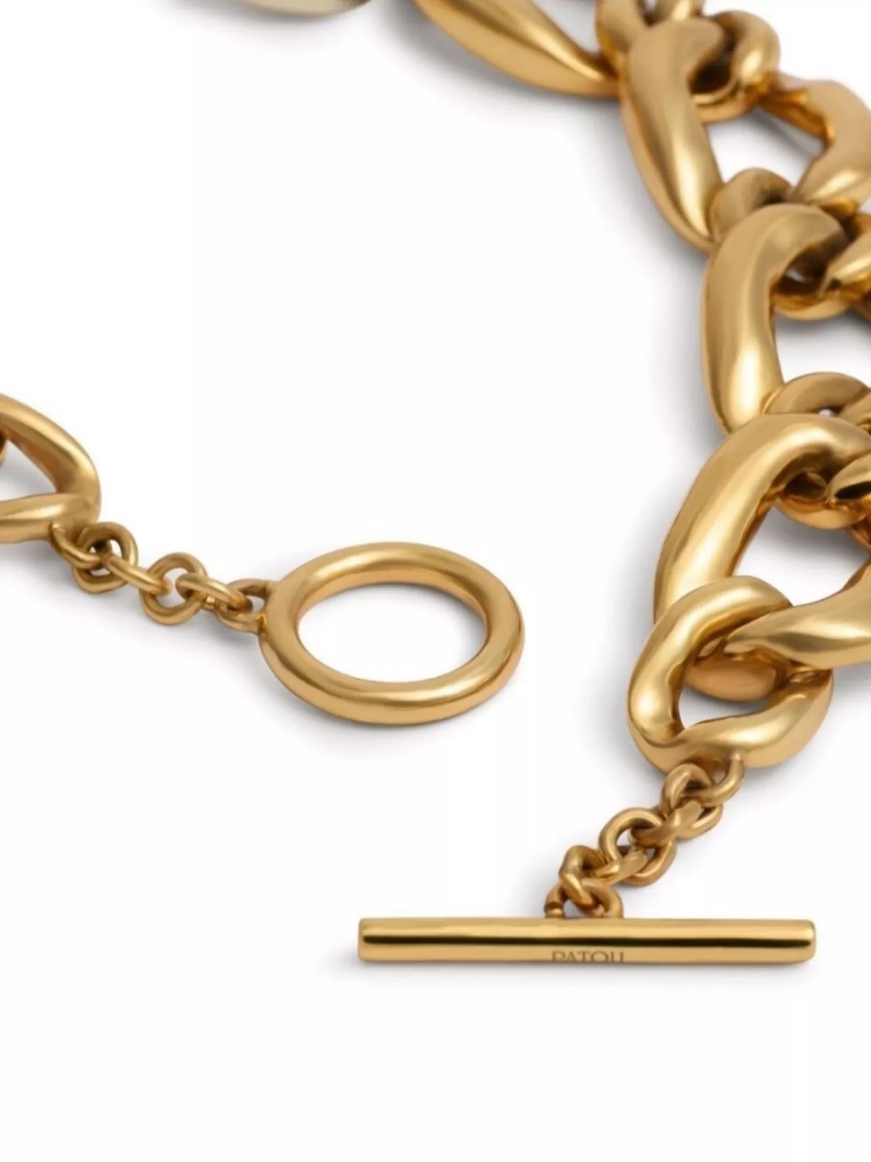 Patou Chunky Heart Pendant Cable-Link Necklace