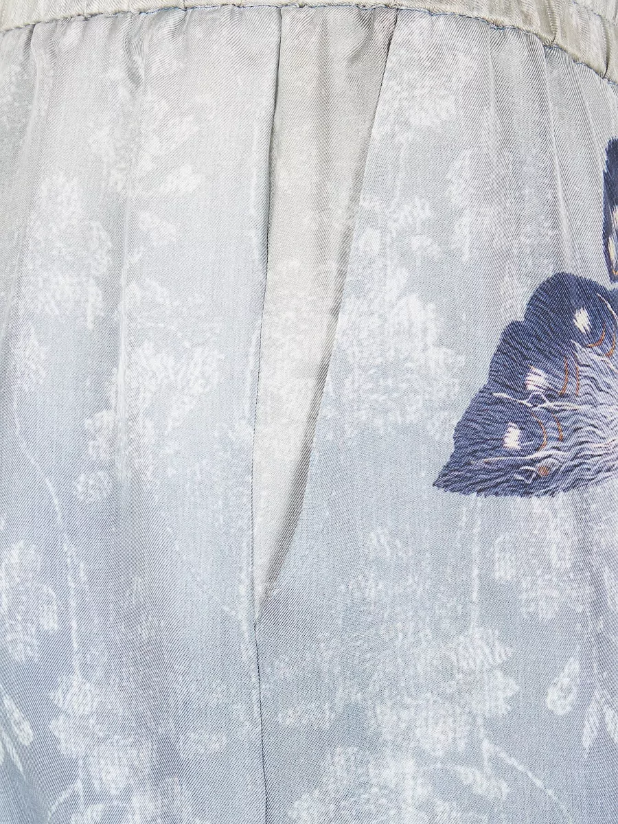 Pierre Louise Mascia Aloe Trousers Butterfly Print Elastic Waistband